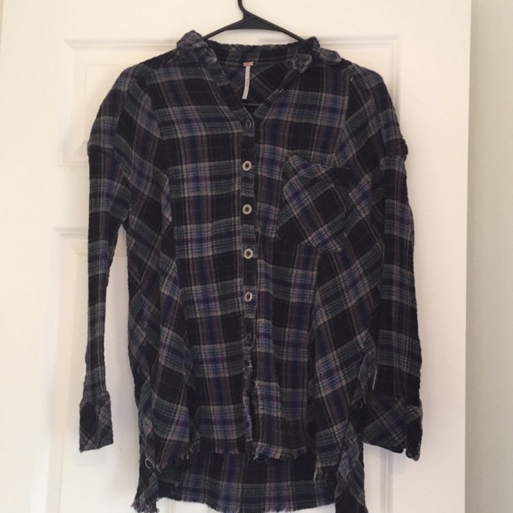 Free people raw edge flannel xsmall